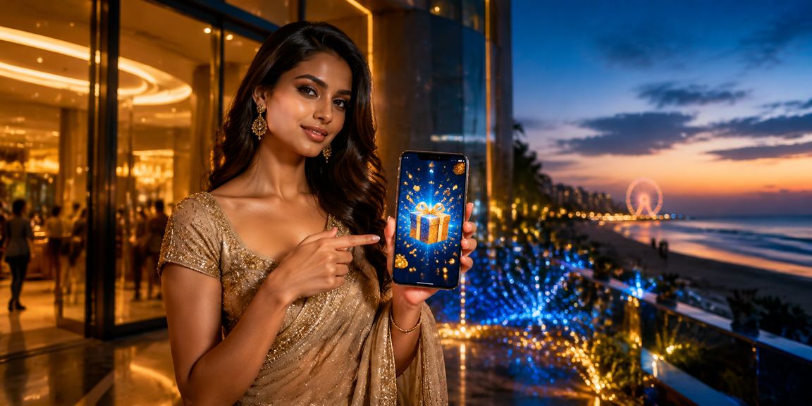 Live casino dealer presenting bonus offers to Indian players
